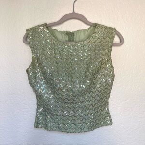 Vintage Mint Beaded Top